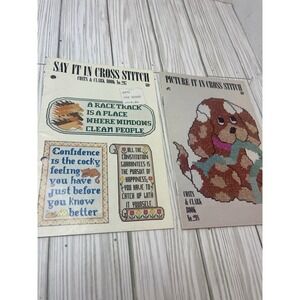 2 Vintage Coats & Clark Book Number 297  & 298 Cross Stitch Patterns 1981